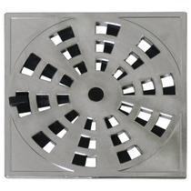 Grelha Quadrada 15 x 15cm com Anti-Inseto em ABS Cromado Modelo Ii Astra Cinza