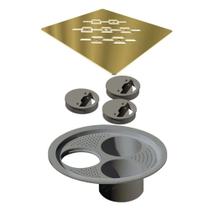 Grelha Quadrada 15cm Gold 4027 Ralo Linear Grelha Quadrada 15cm Gold 4027 Ralo Linear