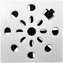 Grelha Quadrada 9,4 x 9,4cm com Anti-Inseto em PVC Astra Branco