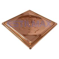 Grelha Quadrada Inox Com Caixilho Rose 15cm - Estilmax Grelha Quadrada Inox Com Caixilho Rose 15cm - Estilmax