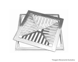 Grelha Quadrada Reta C/Suporte Escovada 15X15