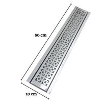 Grelha Ralo Área de Luz 10x50 Inox Dubai com Tela e Aro