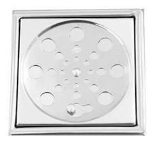 Grelha Ralo Com Caixilho Inox Quadrada 150mm - 15cm Grelha Ralo Com Caixilho Inox Quadrada 150mm - 15cm