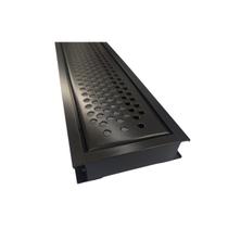Grelha Ralo Linear Inox Água Pluvial Cor Preta 10x100 Cm JJM