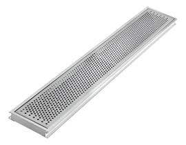Grelha Ralo Linear Perfurada 20x100 Inox Água Pluvial para Varanda Quintal Área Externa JJM
