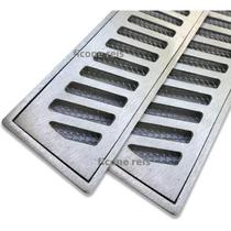 Grelha Ralo Linear Reforçado 10x100 modelo Diagonal com Tela Anti Insetos ( 2 peças 50cm) Aluminio - Ficone Reis Grelha Ralo Linear Reforçado 10x100 modelo Diagonal com Tela Anti Insetos ( 2 peças 50cm) Aluminio - Ficone Reis