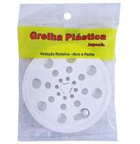 Grelha Ralo Redondo De Plastico Branco Abre E Fecha 100Mm - Overtime