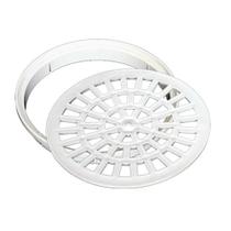 Grelha Redonda 100mm para Caixa Sifonada Branca c/ Suporte - Polietileno