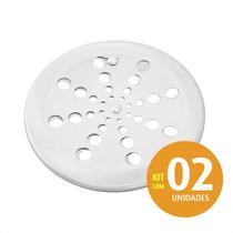 Grelha Redonda Abre E Fecha Inox p/ Banheiro 15cm Kit 02 un