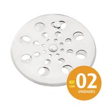 Grelha Redonda Abre E Fecha Inox Para Banheiro 10cm Kit 02un