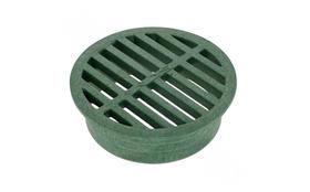 Grelha redonda de plástico NDS de 10 cm, dreno verde, 4 polegadas
