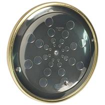 Grelha Redonda Fumê Onix com Caixilho Dourado 15x15 - 323ACF