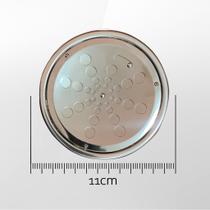 Grelha Redonda Inox com Caixilho Polido 10cm Estilmax Grelha Redonda Inox com Caixilho Polido 10cm Estilmax