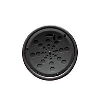 Grelha Redonda Inox Com Caixilho Preto Fosco 10cm - Estilmax Grelha Redonda Inox Com Caixilho Preto Fosco 10cm - Estilmax