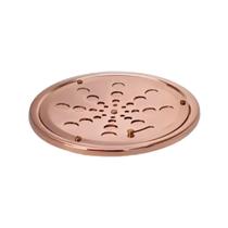 Grelha Redonda Inox com Caixilho Rose 10cm Estilmax Grelha Redonda Inox com Caixilho Rose 10cm Estilmax