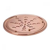Grelha Redonda Inox com Caixilho Rose 15cm Grelha Redonda Inox com Caixilho Rose 15cm