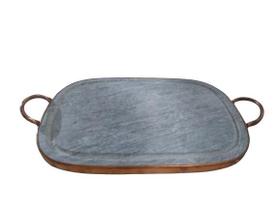 Grelha Retangular 25 x 37 cm com aro e alças em cobre Grelha Retangular 25 x 37 cm com aro e alças em cobre