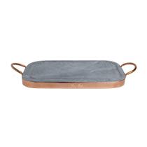 Grelha Retangular Pedra Sabão e Cobre para Carnes 30x20x2cm Industria São Jose