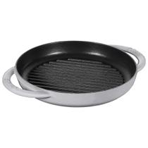 Grelha staub redonda com alça em ferro fundido com cinza grafite 22cm 405117810