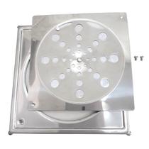 Grelha Tampa Ralo 10 x 10cm Aço Inox Quadrado Sistema Abre Fecha Anti Inseto