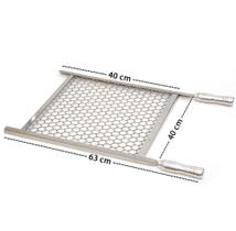 Grelha Tela Moeda Pantheon Cabo de Alumínio 40 X 40 em Aço Inox Cód: 920-2A Grelha Tela Moeda Pantheon Cabo de Alumínio 40 X 40 em Aço Inox Cód: 920-2A