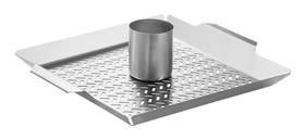 Grelha Tramontina Cosmos para Frango em Aço Inox com Recipiente para Temperos 38 x 32 cm