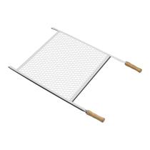 Grelha Tramontina em Aço Inox com Cabo de Madeira 83,5 x 55 cm 26490/002 Grelha Tramontina em Aço Inox com Cabo de Madeira 83,5 x 55 cm 26490/002