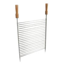 Grelha tubinho 39x70cm aluminio cabo madeira Grelha tubinho 39x70cm aluminio cabo madeira