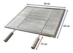 Grelha Uruguaia Aramada 30x60 cm Inox 304 Churrasco Parrilla Grelha Uruguaia Aramada 30x60 cm Inox 304 Churrasco Parrilla