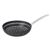 Grelha wok furada para churrasco em alumínio anodizado com cabo 26 cm tramontina