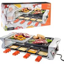 Grelhador de mesa Raclette MasterChef Dual para 8 pessoas com pedra e prato