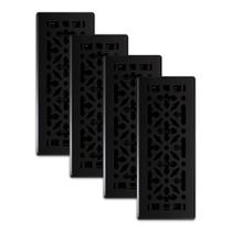 Grelhas de decoração Floor Register AGH412-BLK Gothic 4x12", pacote com 4