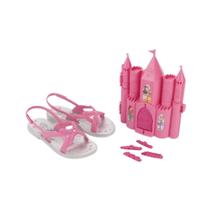 Grendene Kids Sandalia Disney Castelo Princesas Cinza