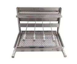 Grill Apartamento Suporte De Fundo 4 Espetos 2 Grelhas Inox