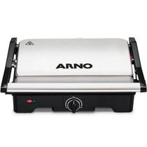 Grill Arno Dual Inox 110V Preto com Inox com Placas Antiaderentes Grill Arno Dual Inox 110V Preto com Inox com Placas Antiaderentes