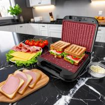 Grill e Sanduicheira Britânia 2 em 1 Redstone 850W BGR35A Preto com Inox Grill e Sanduicheira Britânia 2 em 1 Redstone 850W BGR35A Preto com Inox