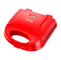 Grill e Sanduicheira Elétrica Lenoxx Easy Red PSD119 Vermelha 127V 2 em 1, 750W, Chapas Antiaderentes, Trava de Segurança, Fácil Limpeza