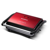 Grill E Sanduicheira Mondial Press Ceramic Preto Com Vermelho 220V
