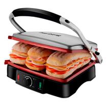 Grill e Sanduicheira Premium PG-02 Preto/Inox 1800W S-07 Mondial Grill e Sanduicheira Premium PG-02 Preto/Inox 1800W S-07 Mondial