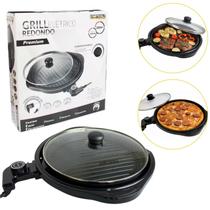 Grill Elétrico Com Termostato Antiaderente Preto 127V Grill Elétrico Com Termostato Antiaderente Preto 127V