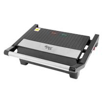 Grill Elétrico Inox com Luz Indicadora e Revestimento Antiaderente 110v - Praticidade na Cozinha