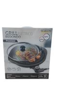 Grill Elétrico Redondo Premium com Termostato 127V - Preta