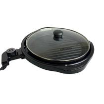 Grill Elétrico Redondo Premium com Termostato 127V - Preta