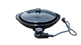 Grill Elétrico Redondo Premium com Termostato 220V - Preta