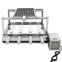 Grill Giratório 4 Espetos Curto Motor Direito Grelha Moeda Grill Giratório 4 Espetos Curto Motor Direito Grelha Moeda
