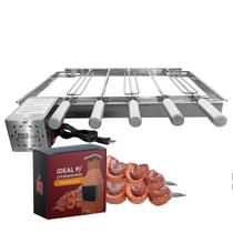 Grill Giratório Inox 5 Espetos para Churrasqueiras Pré Moldada Issi Grill