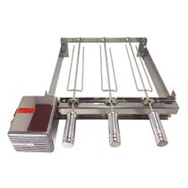 Grill Giratório Inox Kit 420 Baixo com 3 Espetos e Cabo de Alumínio