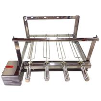 Grill Giratório Inox Kit 520 Alto com 4 Espetos e Cabo de Alumínio