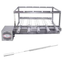 Grill Inox Churrasqueira Elétrica Giratória 5 Espetos Bi Volts - Brasa Grill + 1 Espeto Picanha Grill Inox Churrasqueira Elétrica Giratória 5 Espetos Bi Volts - Brasa Grill + 1 Espeto Picanha