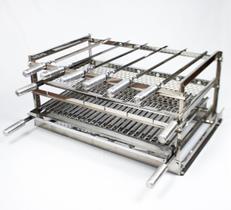 Grill Manual 6 Espetos Em Inox 430 Com Grelha Argentina - Soberano Grill